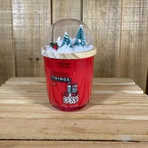 House Of Velas Snow Globe Candle Christmas Holiday Gifts Tinsel Tidings New